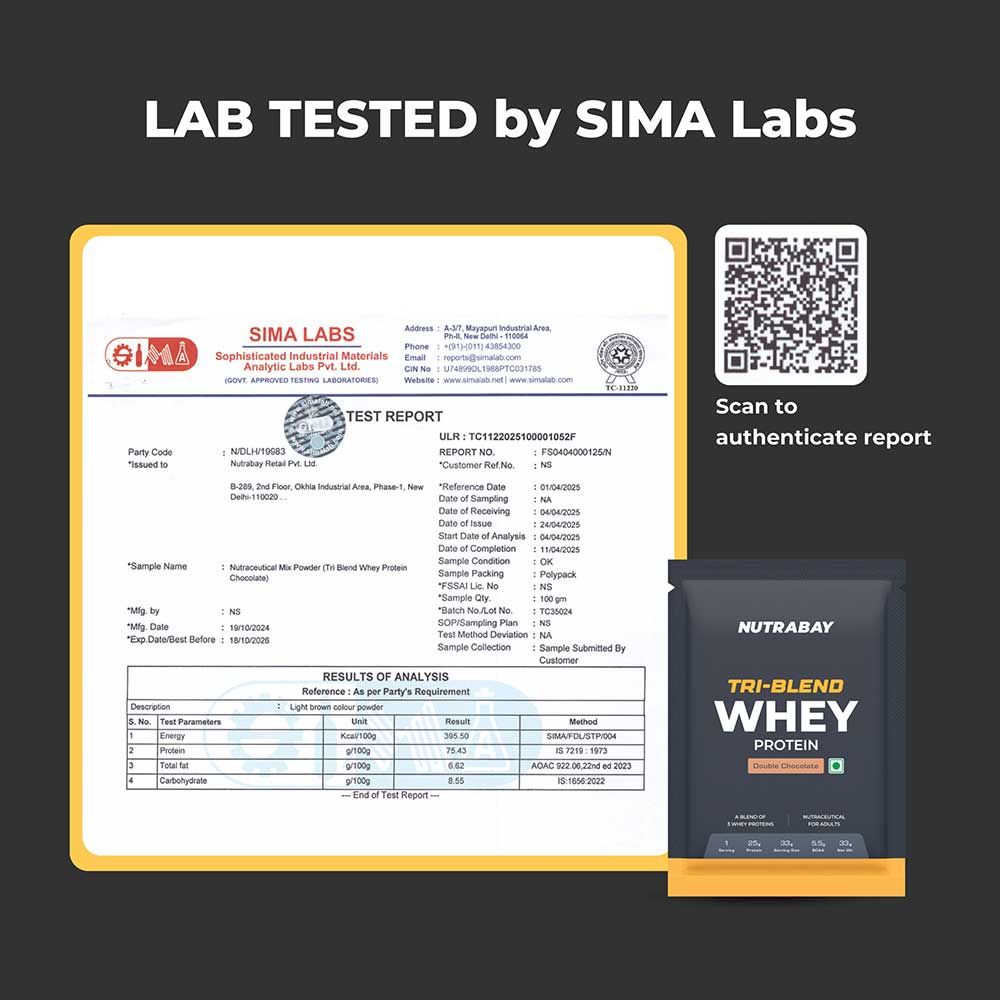 Nutrabay Gold Tri-Blend Whey Protein,  0.07 lb  Double Chocolate 