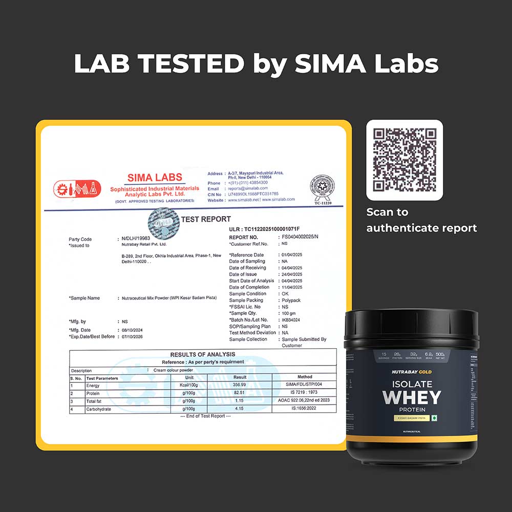 Nutrabay Gold Isolate Whey Protein,  1.1 lb  Kesar Badam Pista 