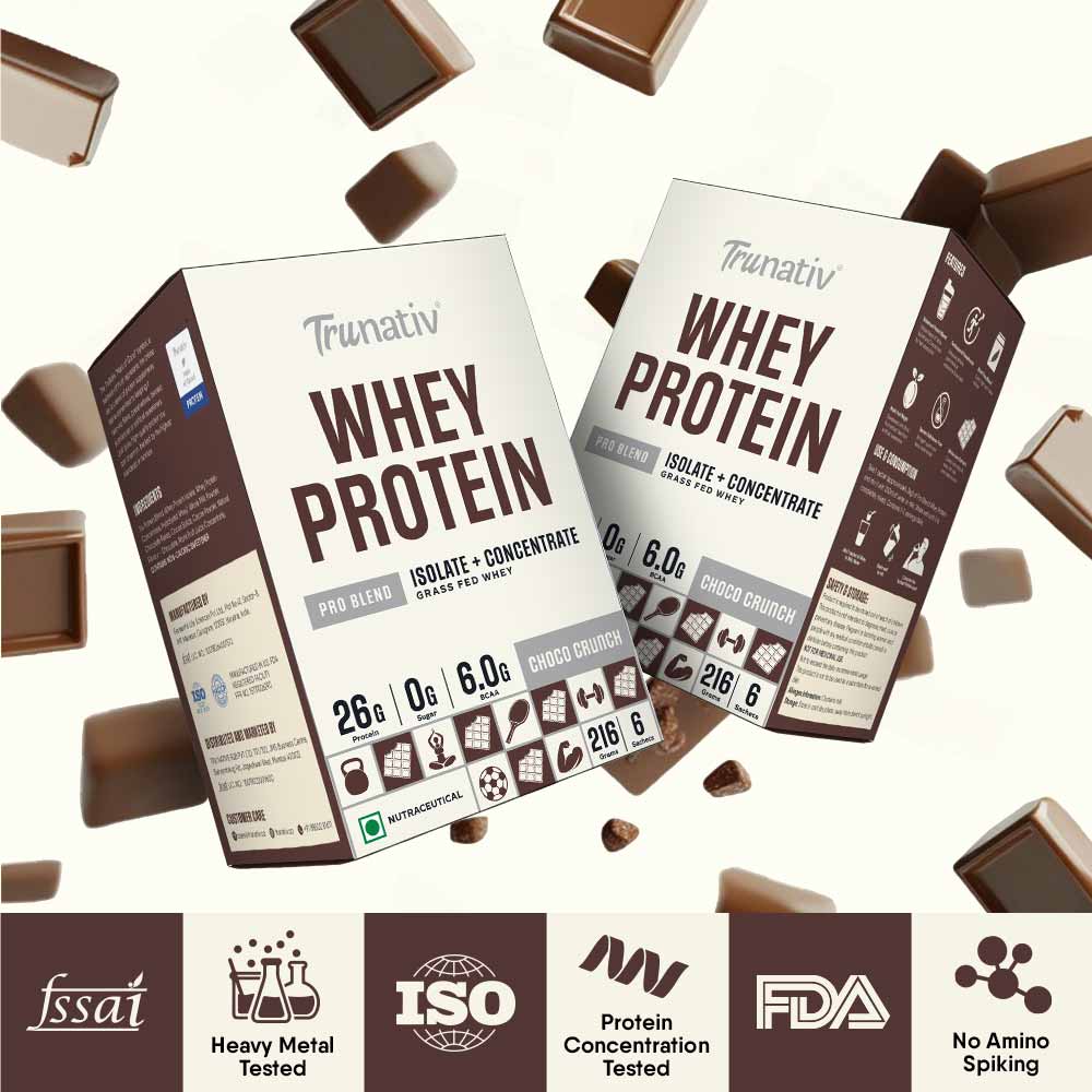 8 - TruNativ Pro Blend Whey Protein,  6 sachets/pack  Choco Crunch 