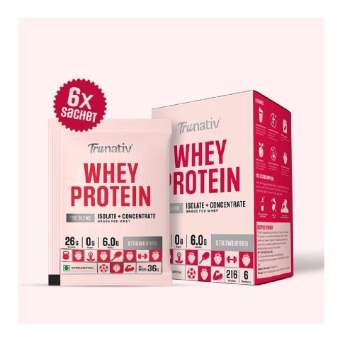 10 - TruNativ Pro Blend Whey Protein,  6 sachets/pack  Strawberry 