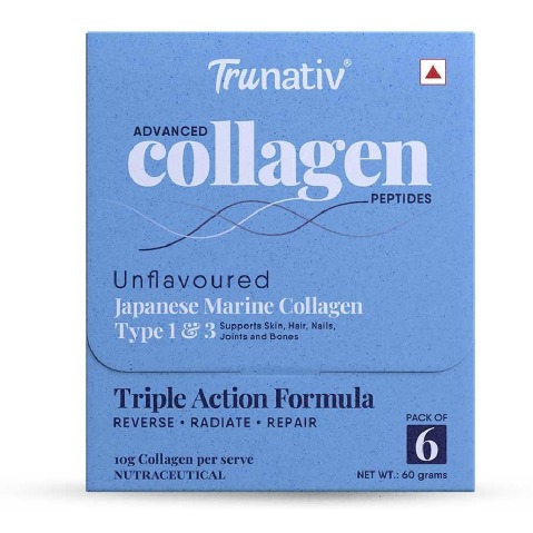 1 - TruNativ Advanced Collagen Peptides,  6 sachets/pack  Unflavoured (Japanese Marine Collagen Type 1 & 3) 