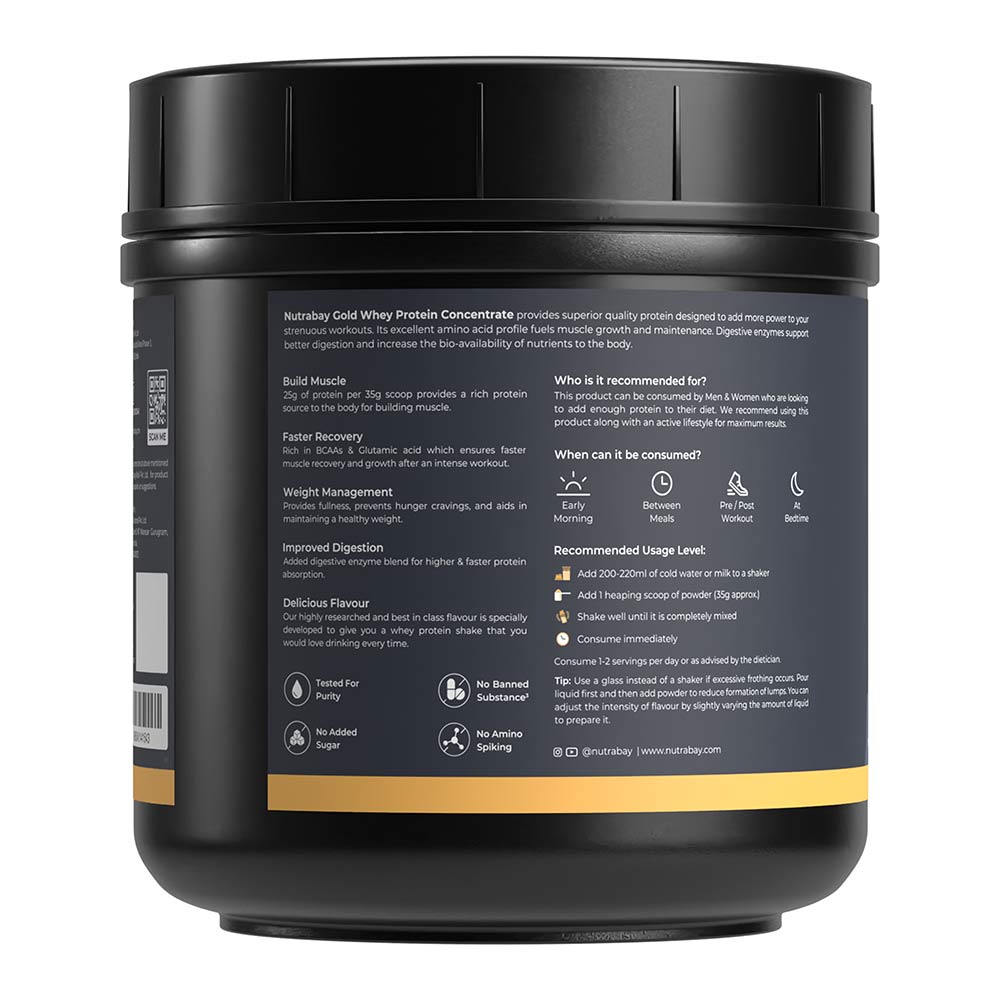 8 - Nutrabay Gold Concentrate Whey Protein,  1.1 lb  Rich Chocolate Creme 