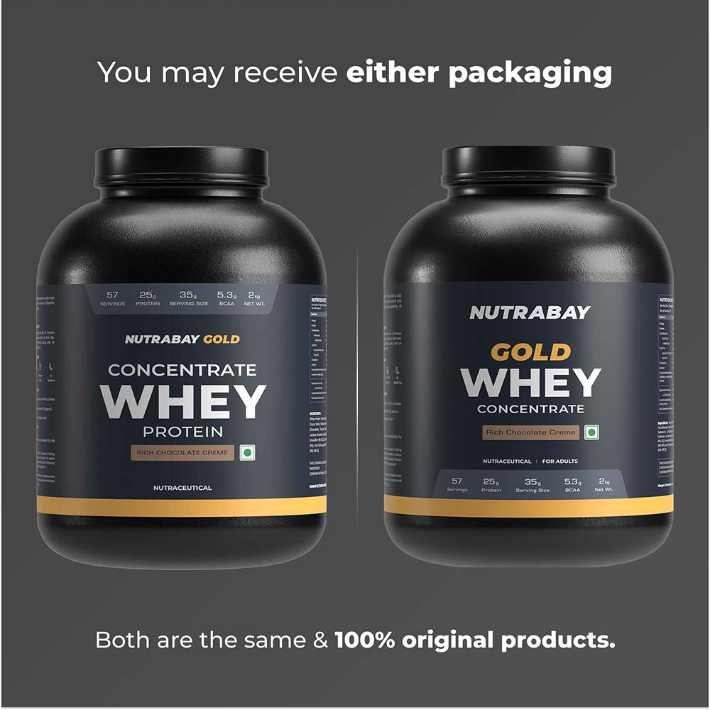 3 - Nutrabay Gold Concentrate Whey Protein,  4.4 lb  Rich Chocolate Creme 