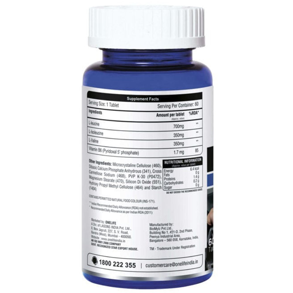 supplementinfo - OneLife BCAA,  60 tablet(s)  Unflavoured 