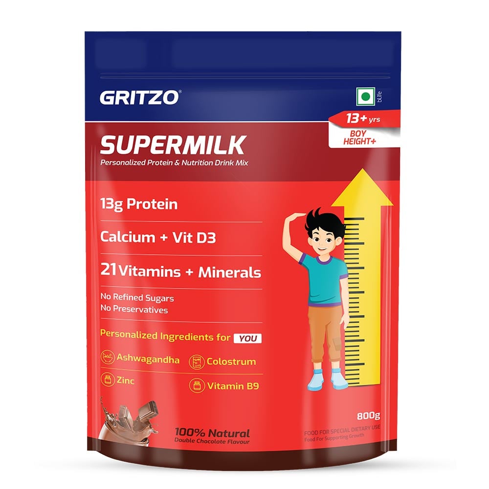 20 - Supermilk Height+ for Boy 13+ years,  1 kg  Double Chocolate  13+ Yrs  Boy  Height+ 