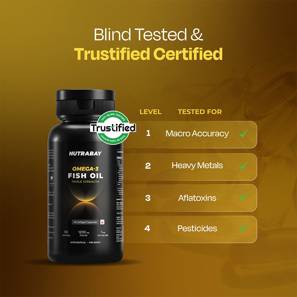 4 - Nutrabay Pro Omega 3 Fish Oil (Triple Strength),  60 capsules 