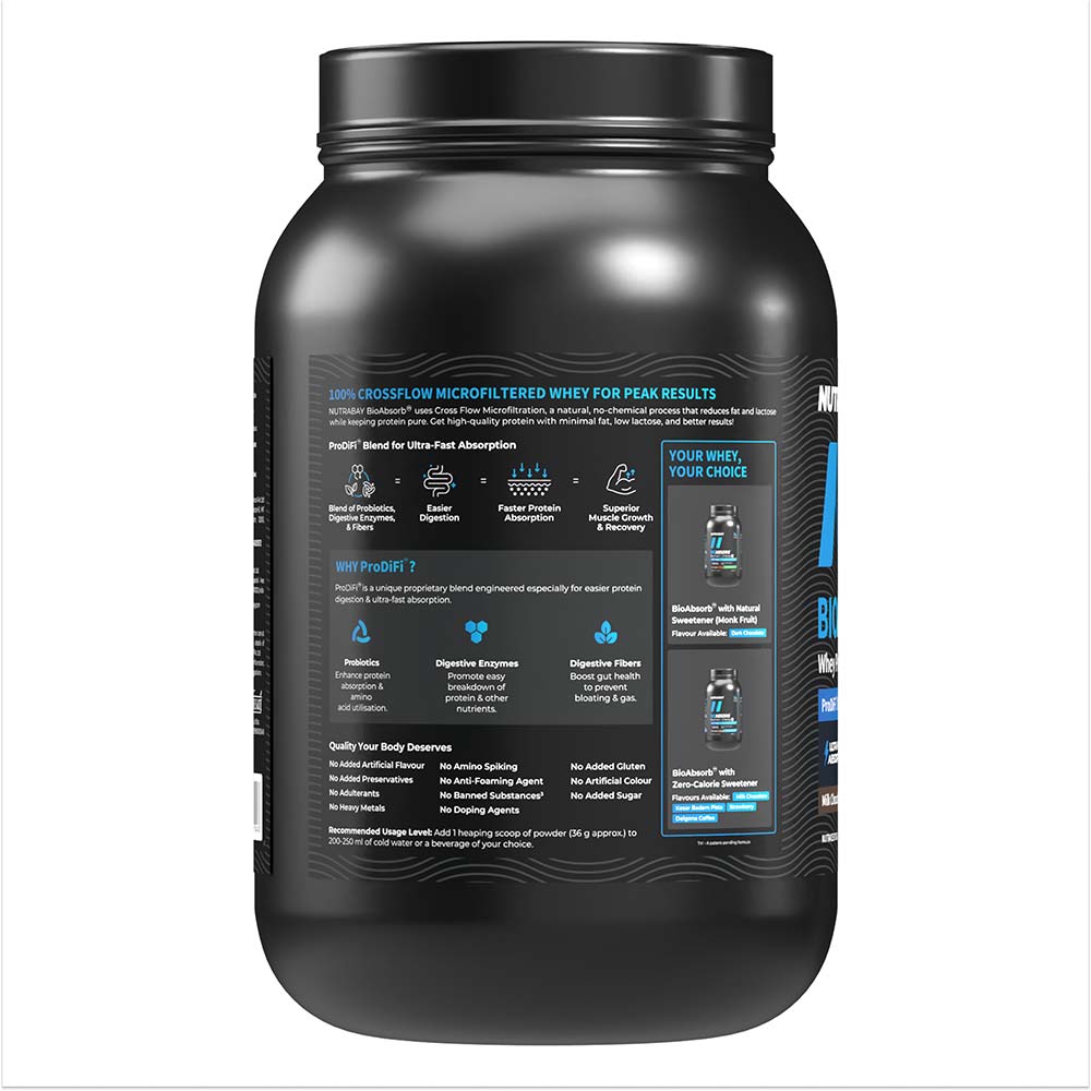 9 - Nutrabay BioAbsorb Whey Protein,  2.2 lb  Milk Chocolate 