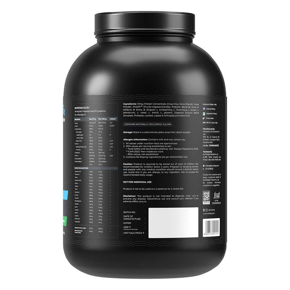 10 - Nutrabay BioAbsorb Whey Protein,  4.4 lb  Dark Chocolate 