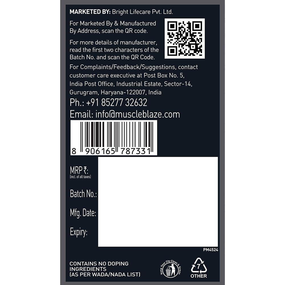 7 - MuscleBlaze Creatine Monohydrate CreAMP,  Sunset Mango  0.61 lb 