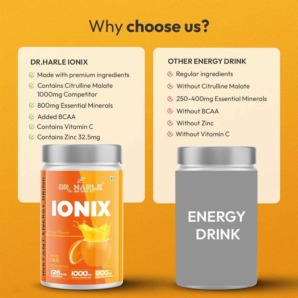 6 - DR. HARLE Ionix Isotonic Energy Drink,  2.2 lb  Orange 
