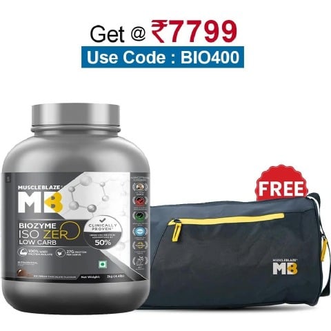 MuscleBlaze Biozyme Iso-Zero, 4.4 lb Low Carb Ice Cream Chocolate