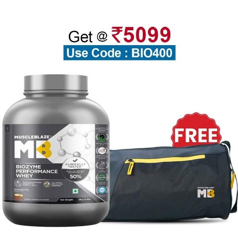 MuscleBlaze Biozyme Performance Whey, 4.4 lb Kesar Thandai