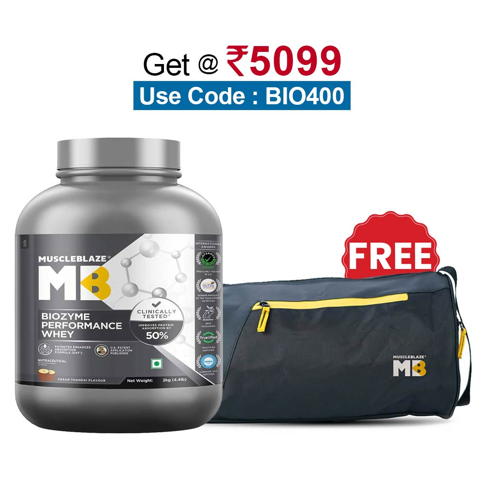 MuscleBlaze Biozyme Performance Whey,  4.4 lb  Kesar Thandai 