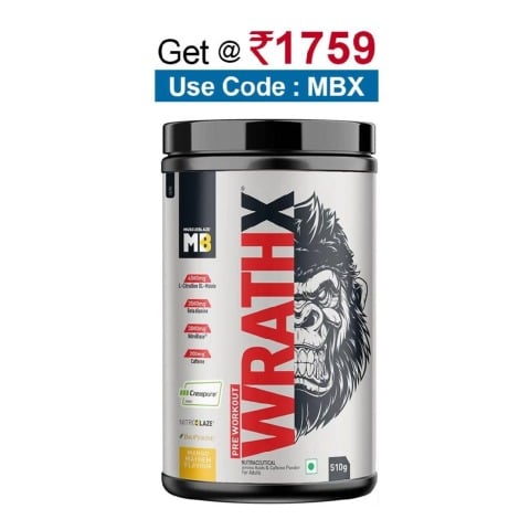 MuscleBlaze Pre Workout WrathX,  1.12 lb  Mango Mayhem 