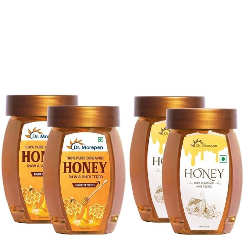 1 - Dr. Morepen 100% Pure Organic Honey & Multi Flora Honey,  250 g  Pure & Natural (Pack of 2) 