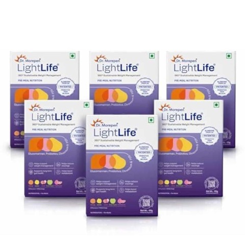 1 - Dr. Morepen LightLife Pre-Meal Nutrition,  10 sachets/pack  Assorted (Pack of 6) 