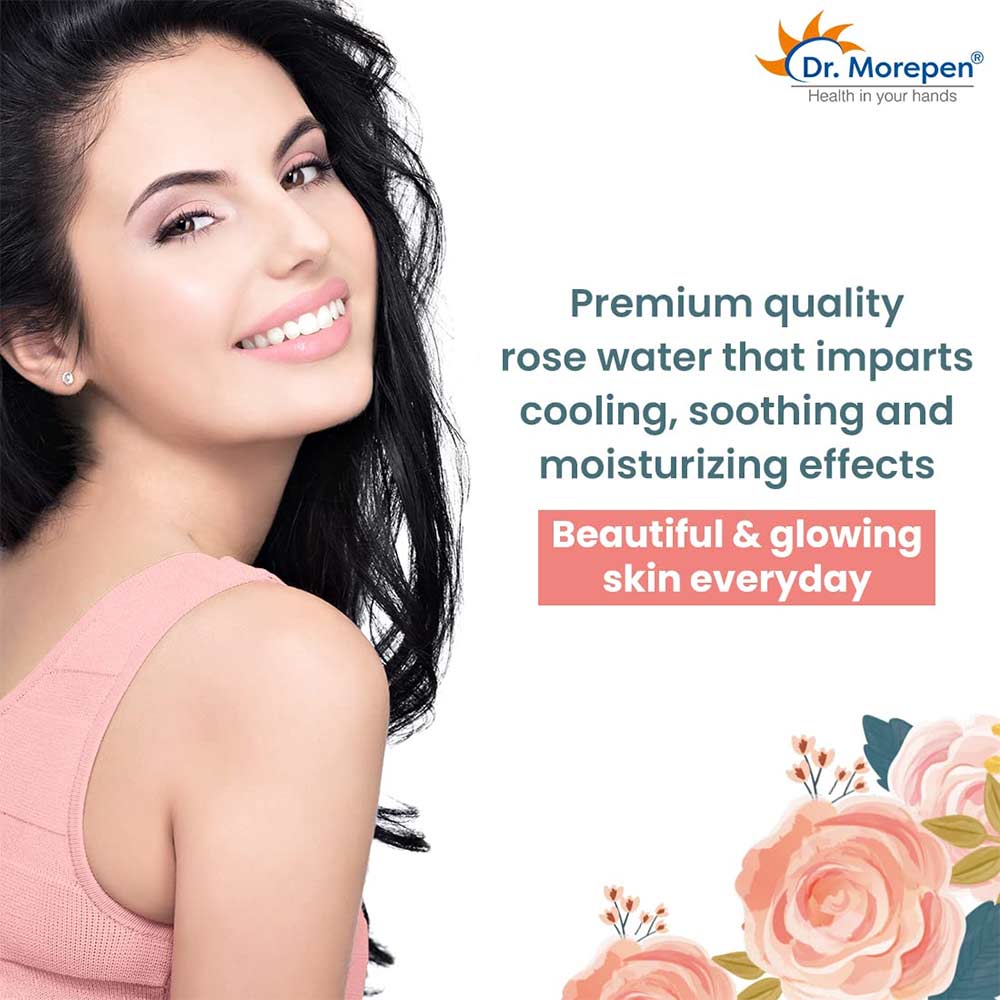 2 - Dr. Morepen Pure & Natural Rose Water Spray,  100 ml  for All Types of Skin (Pack of 2) 