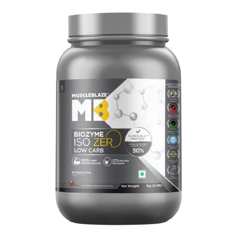 MuscleBlaze Biozyme Iso-Zero,  2.2 lb  Low Carb Ice Cream Chocolate 