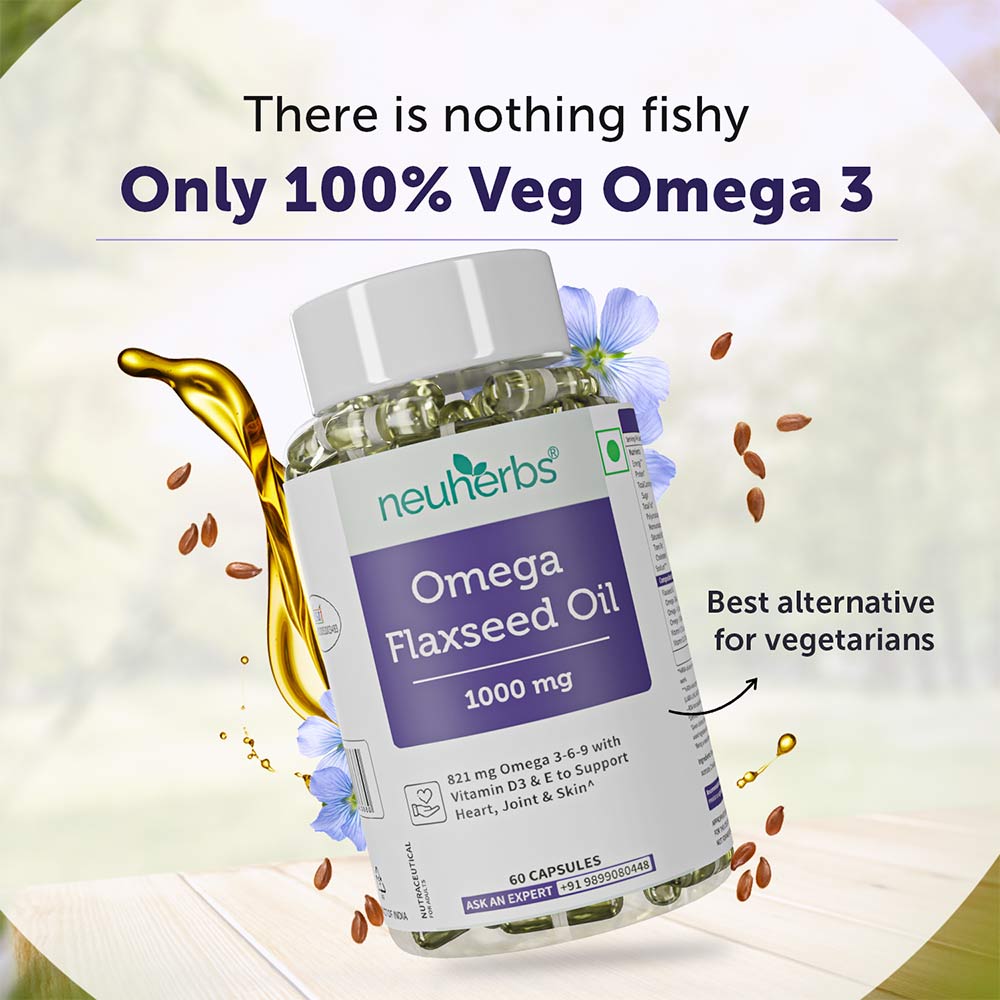 2 - Neuherbs Omega Flaxseed Oil 1000mg with 3-6-9,  60 capsules 