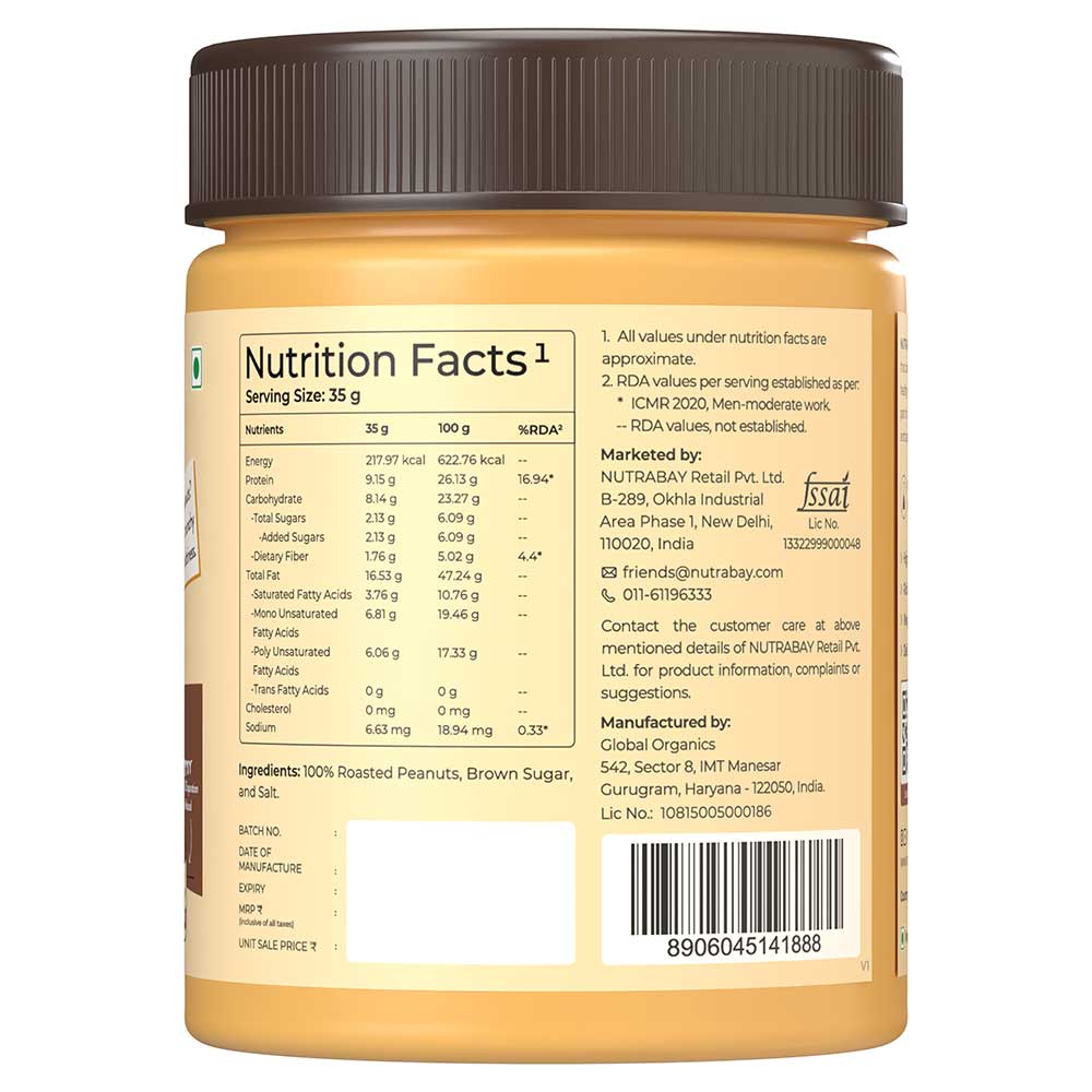 7 - Nutrabay Foods Original Peanut Butter,  400 g  Crunchy 