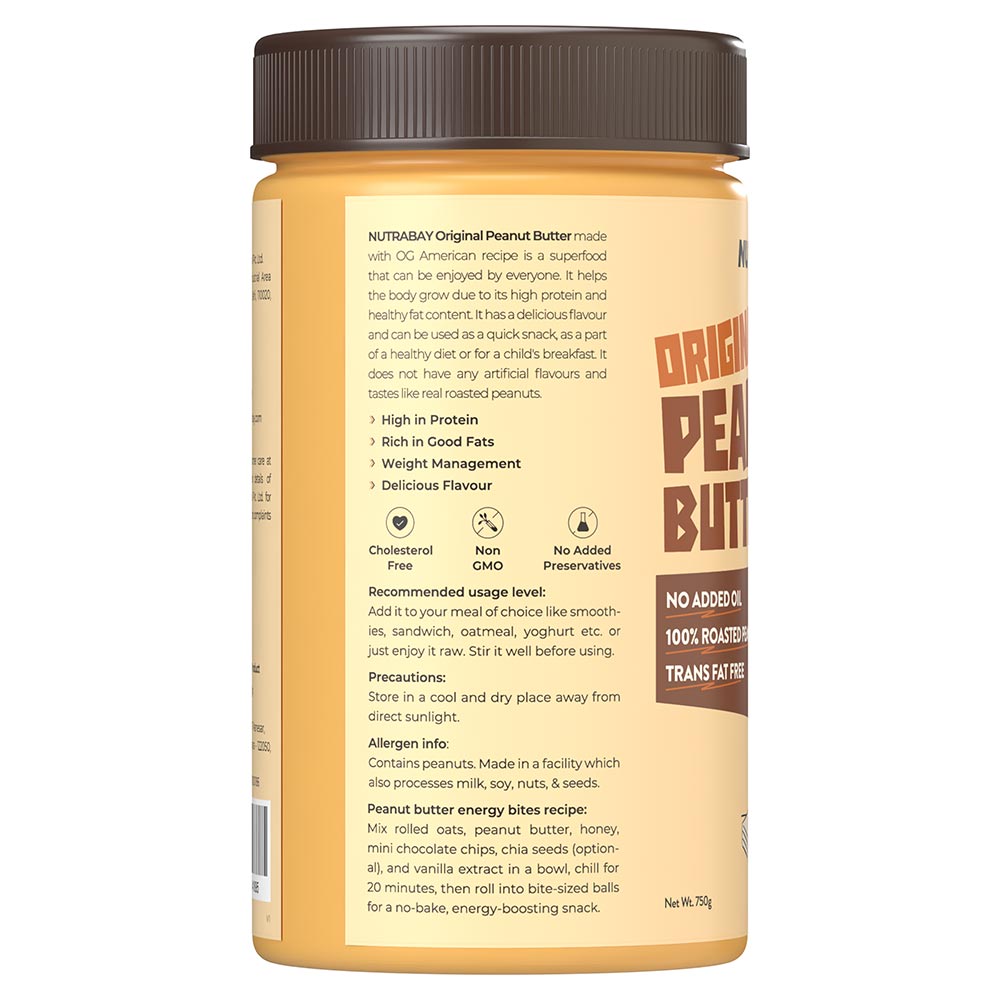 6 - Nutrabay Foods Original Peanut Butter,  750 g  Crunchy 