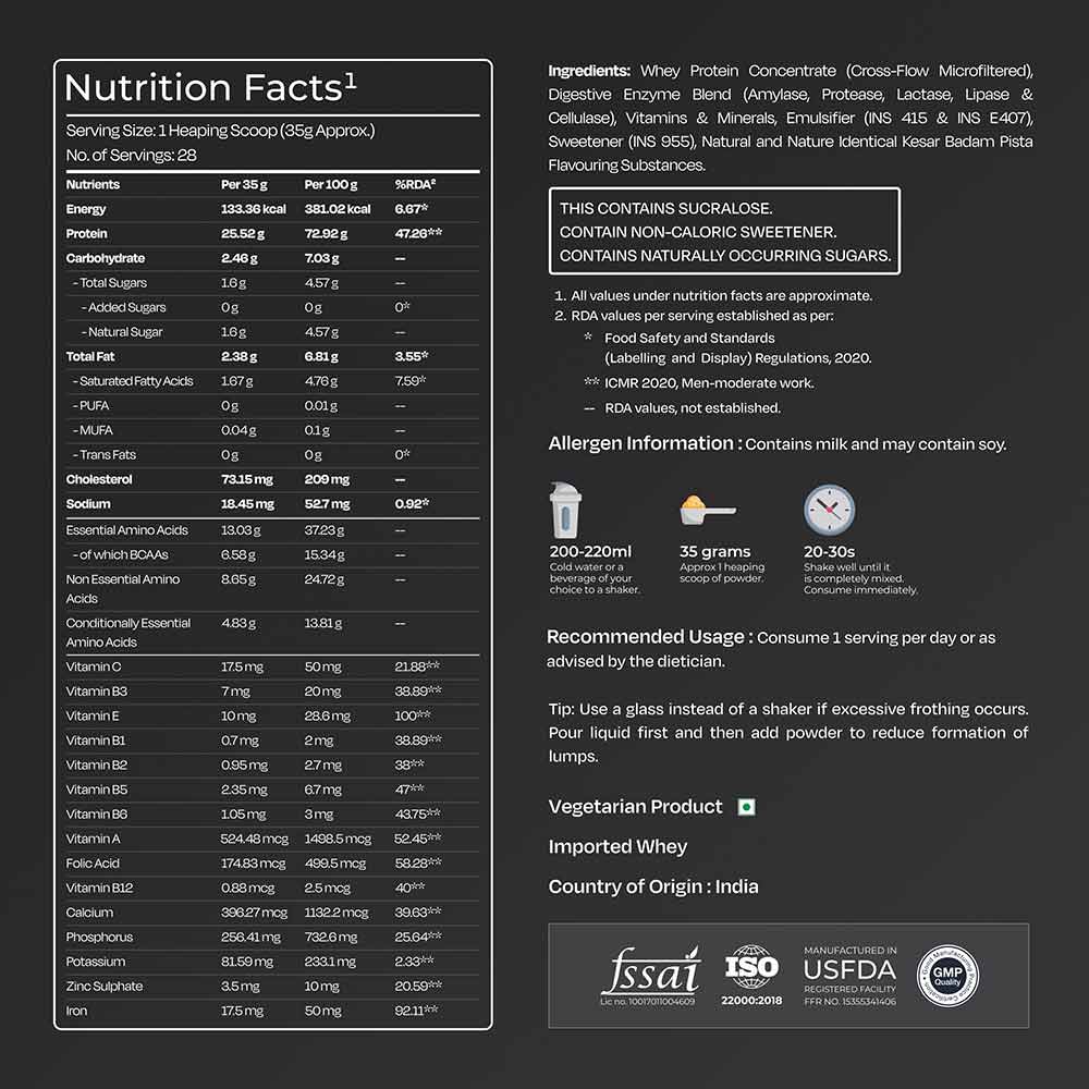 5 - Nutrabay Gold Concentrate Whey Protein,  2.2 lb  Kesar Badam Pista 