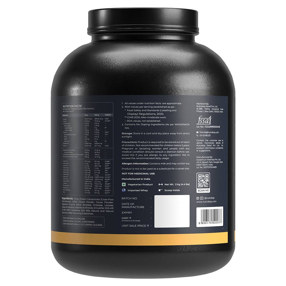 7 - Nutrabay Gold Concentrate Whey Protein,  4.4 lb  Cold Coffee 