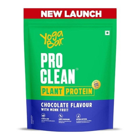 1 - Yogabar Pro Clean Plant Protein,  1.1 lb  Chocolate with Monk Fruit 