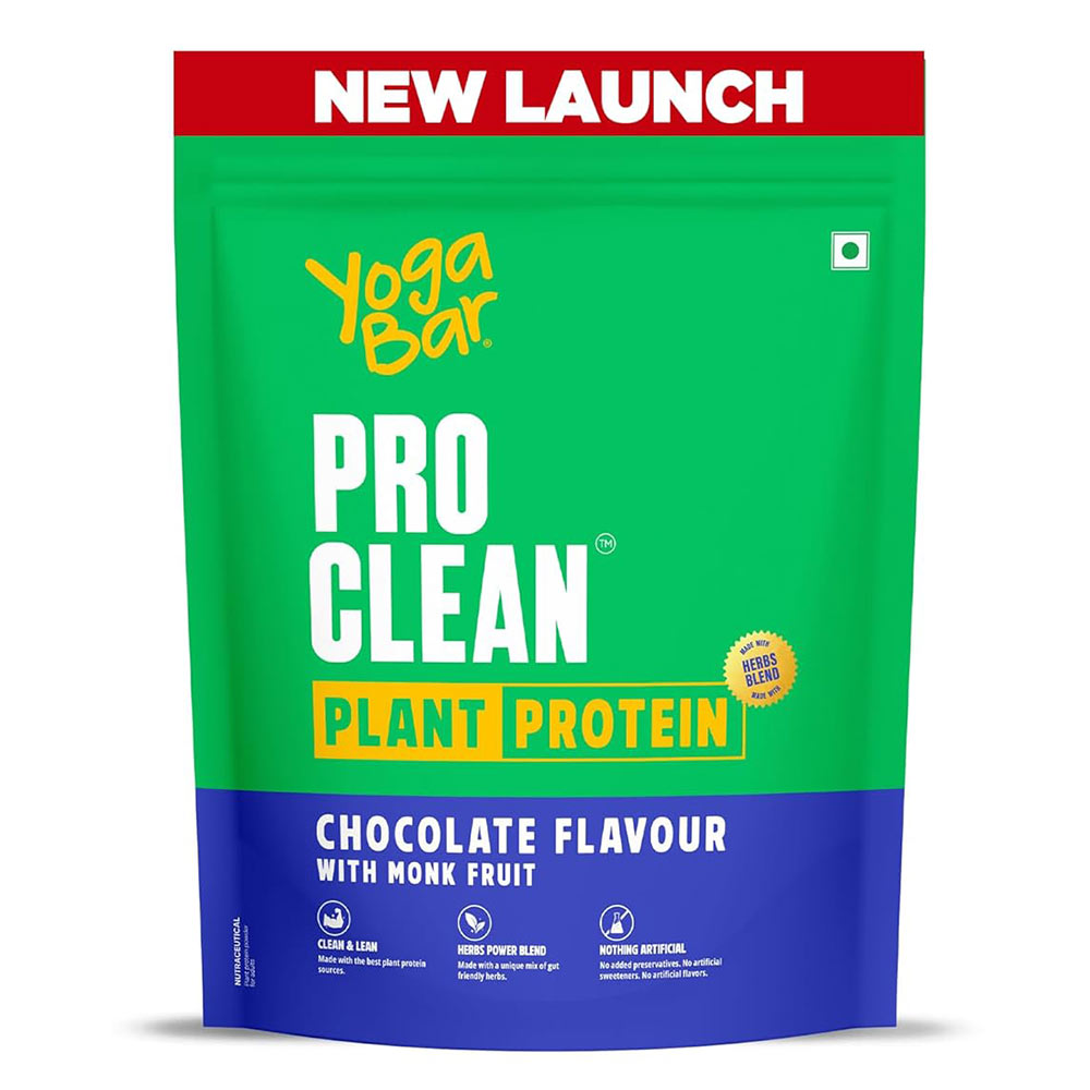 1 - Yogabar Pro Clean Plant Protein,  1.1 lb  Chocolate with Monk Fruit 