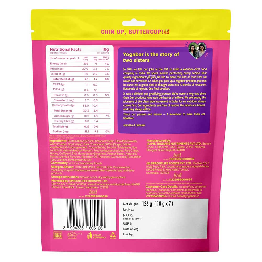8 - Yogabar Protein Minis,  7 bar(s)  Coffee Crush 