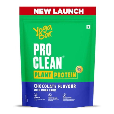 1 - Yogabar Pro Clean Plant Protein,  1.1 lb  Chocolate with Monk Fruit 
