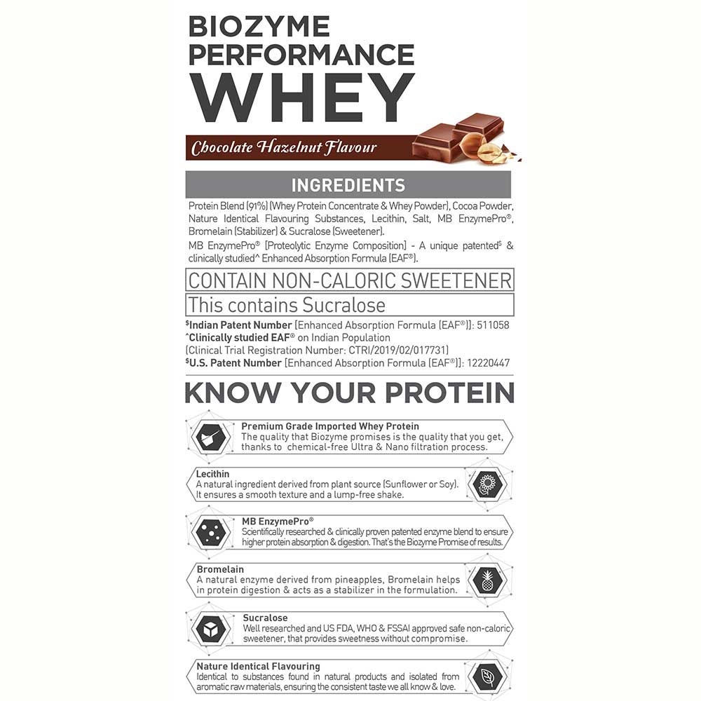 5 - MuscleBlaze Biozyme Performance Whey,  8.8 lb  Chocolate Hazelnut 
