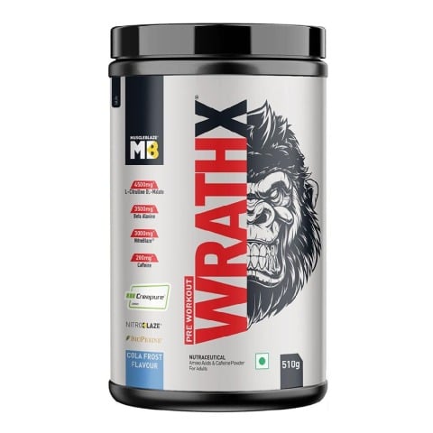 MuscleBlaze Pre Workout WrathX, 1.12 lb Cola Frost