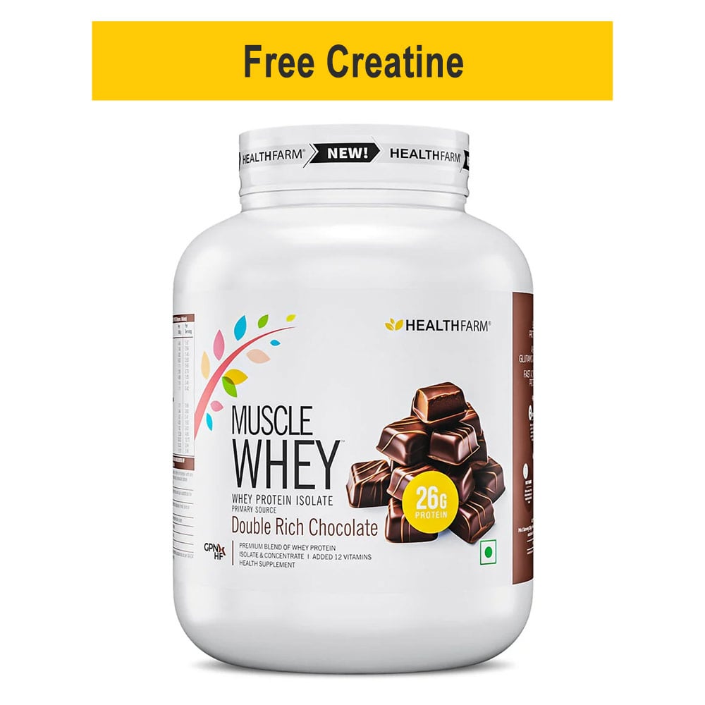 Healthfarm Muscle Whey,  4.4 lb  Double Rich Chocolate 