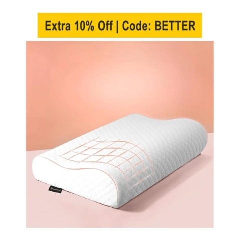 betterhood Memory Foam Ergonomic Dual Height Cervical Sleeping Pillow,  Small  White 