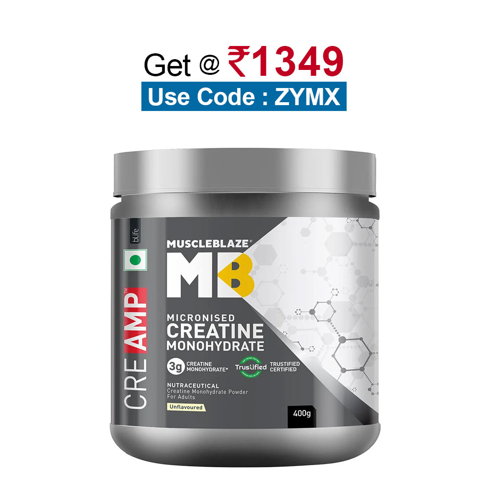 MuscleBlaze Creatine Monohydrate CreAMP,  Unflavoured  0.88 lb 