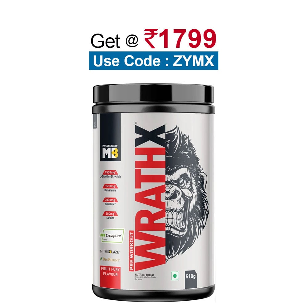 MuscleBlaze Pre Workout WrathX,  1.12 lb  Fruit Fury 