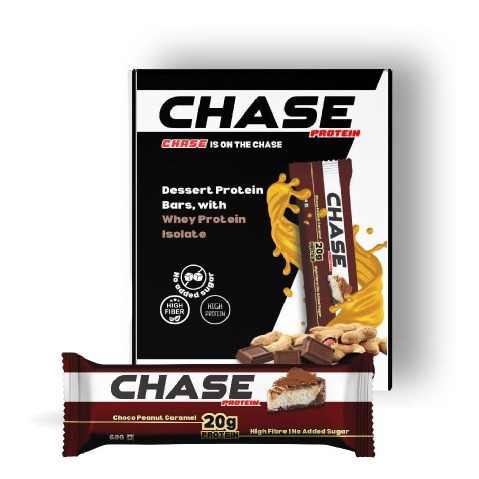 1 - Chase Protein Bar (20g Protein),  6 bar(s)  Choco Peanut Caramel 