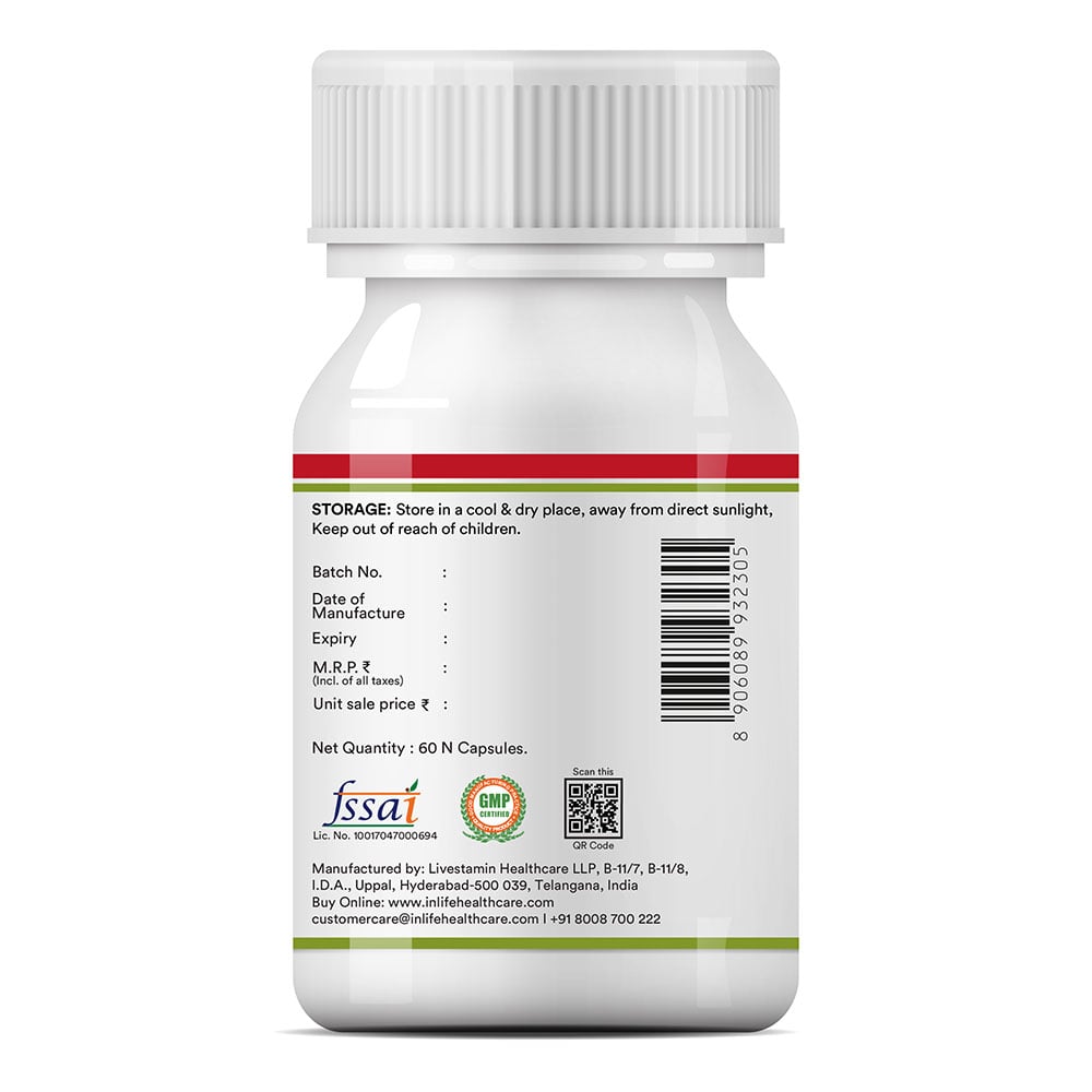 6 - INLIFE Apple Cider Vinegar,  60 capsules  Natural 