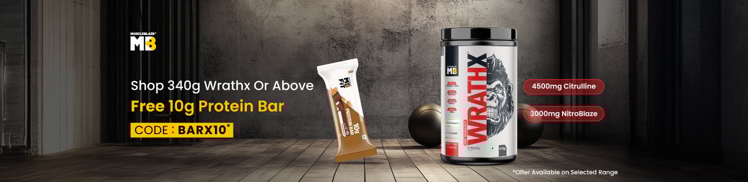 MuscleBlaze Wrathx | Free 10g Protein Bar | BARX10