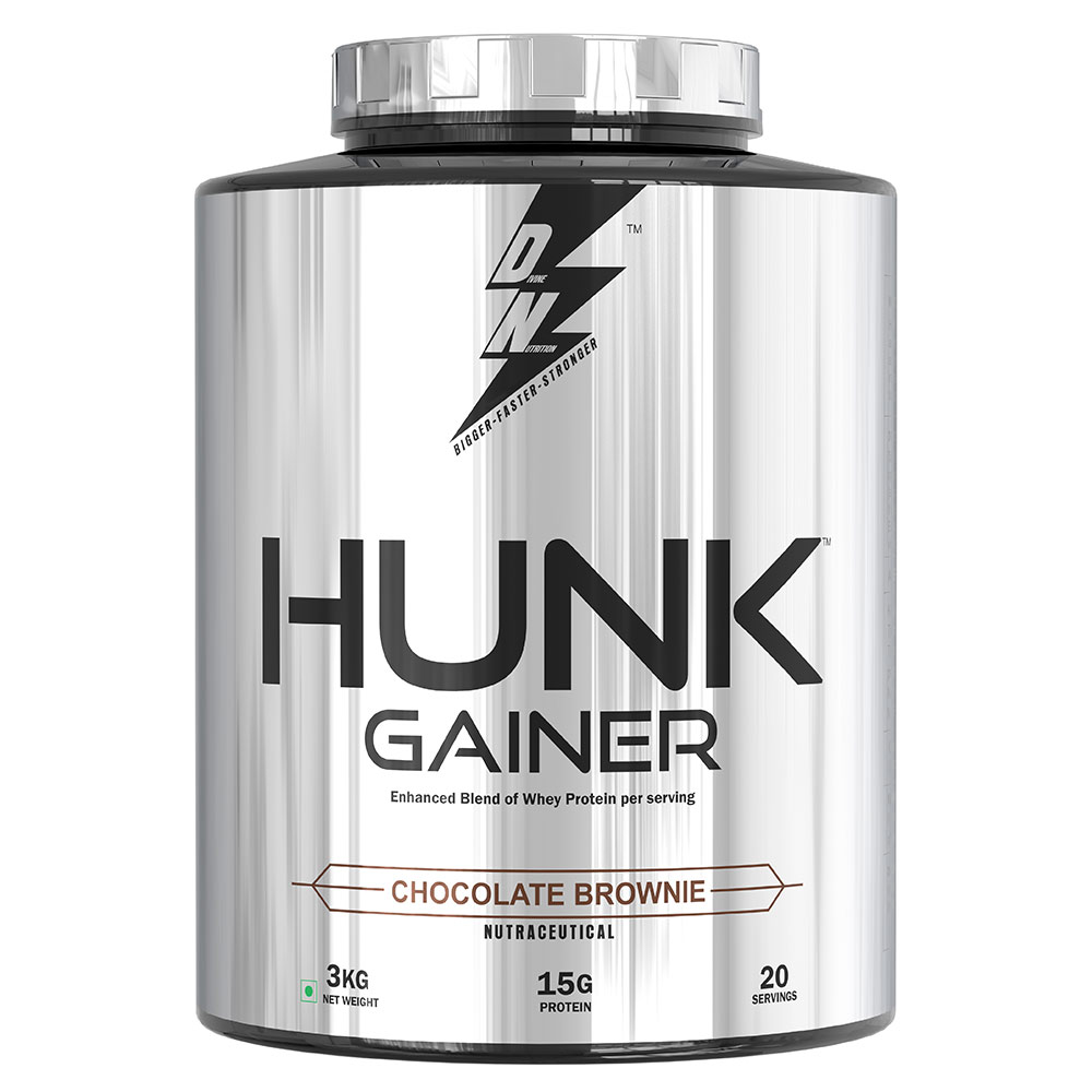 1 - Divine Nutrition Hunk Gainer,  6.6 lb  Chocolate Brownie 