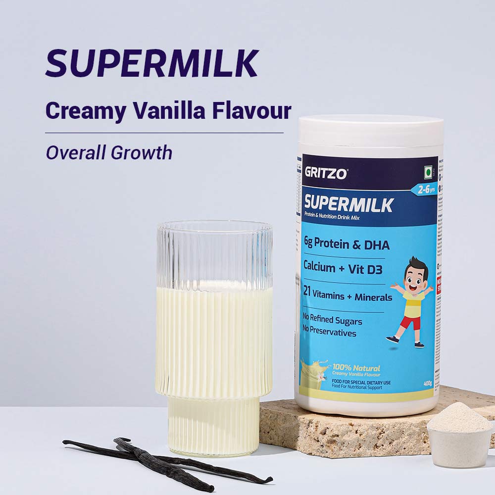 2 - Supermilk Personalized Protein and Nutrition Drink Mix for 2-6 y Girl Overall Growth,  300 g  Creamy Vanilla  2-6 Yrs  Boy/Girl  Overall Growth