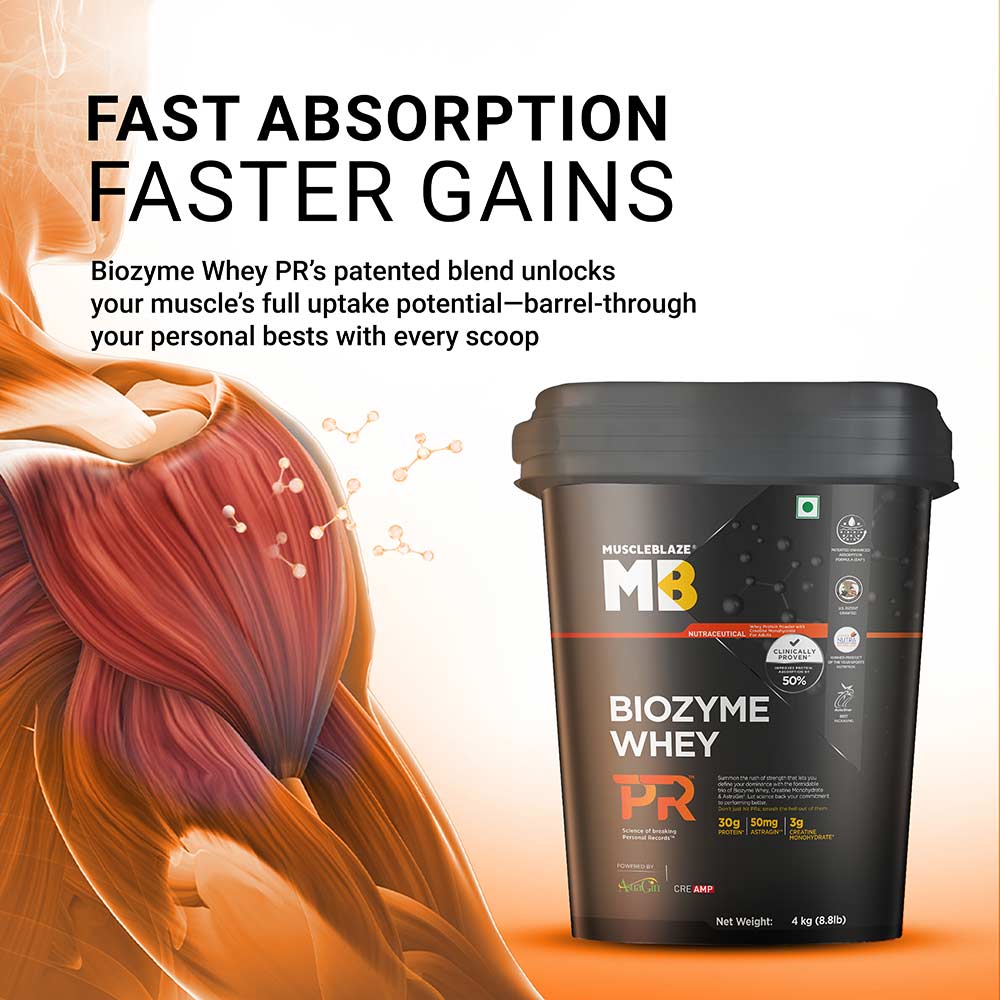 4 - MuscleBlaze Biozyme Whey PR,  8.8 lb  Chocolate Fudge