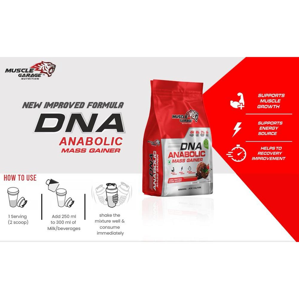 4 - Muscle Garage DNA Anabolic Mass Gainer,  9.9 lb  Choco Caramel 