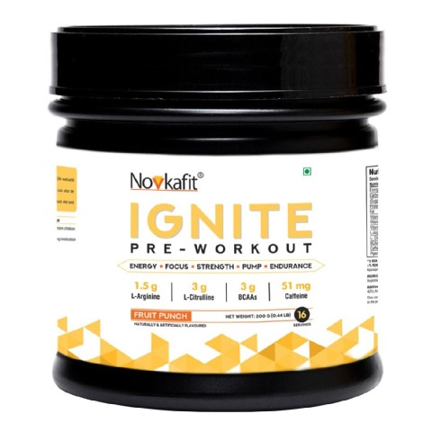 Novkafit Ignite Pre Workout 0 44 Lb Fruit Punch Online In India Healthkart Com