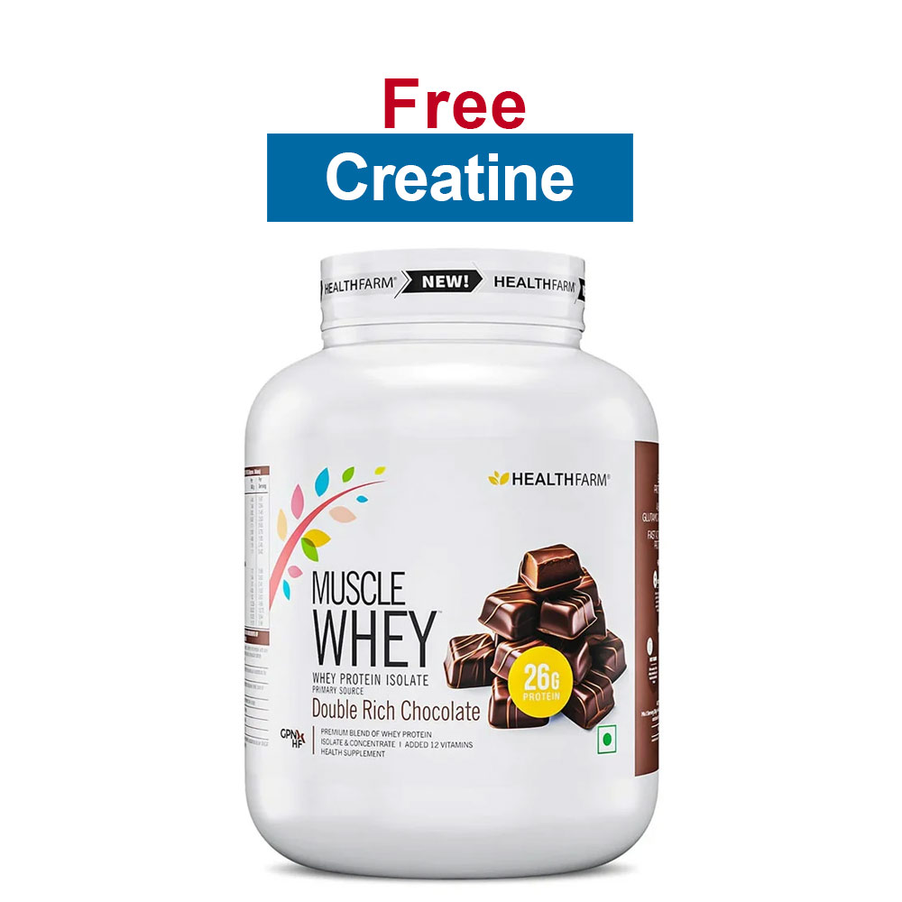 Healthfarm Muscle Whey,  4.4 lb  Double Rich Chocolate 