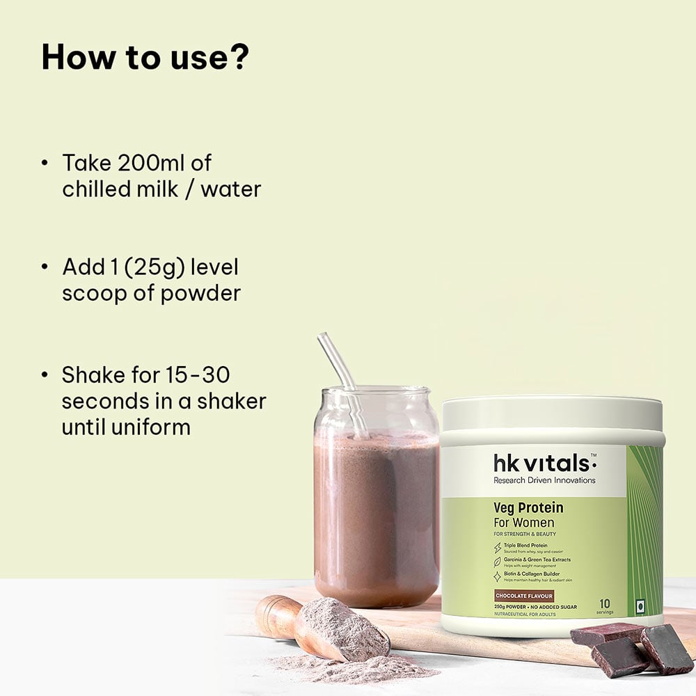 7 - HK Vitals Protein for Women,  0.55 lb  Chocolate, 100% VEG