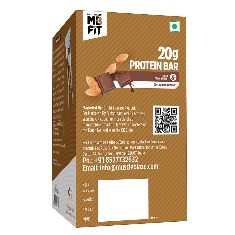 7 - MuscleBlaze Protein Bar (20 gm Protein),  6 bar(s)  Choco Almond 