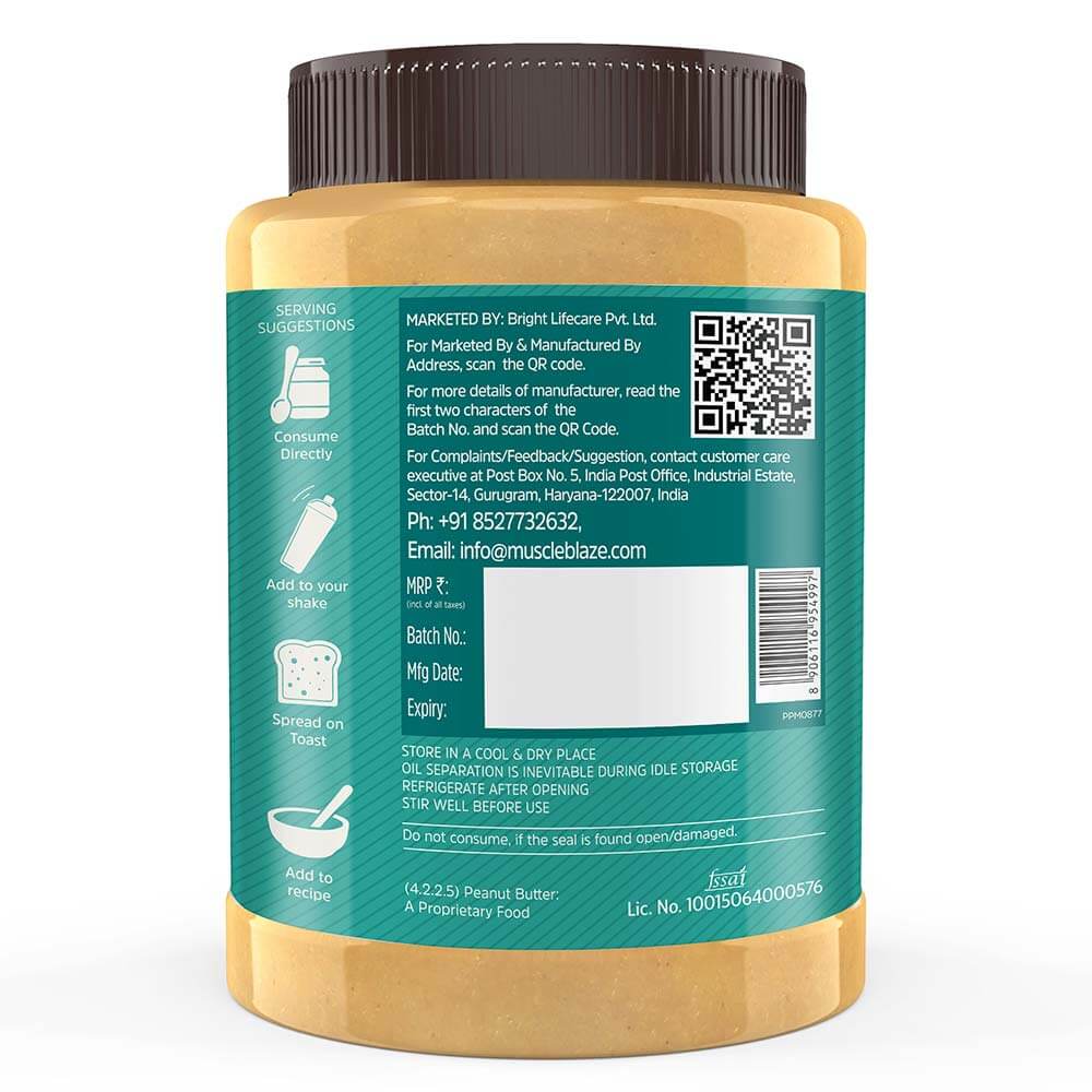 6 - MuscleBlaze Peanut Butter,  1 kg  Crunchy 