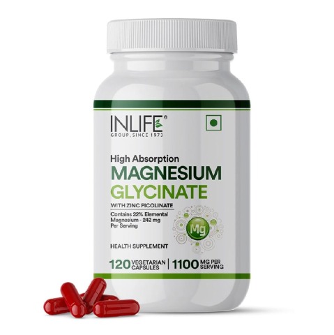 1 - INLIFE Magnesium Glycinate with Zinc Picolinate,  Unflavoured  120 capsules 